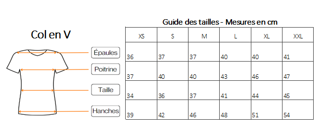 Guide taille discount t shirt femme