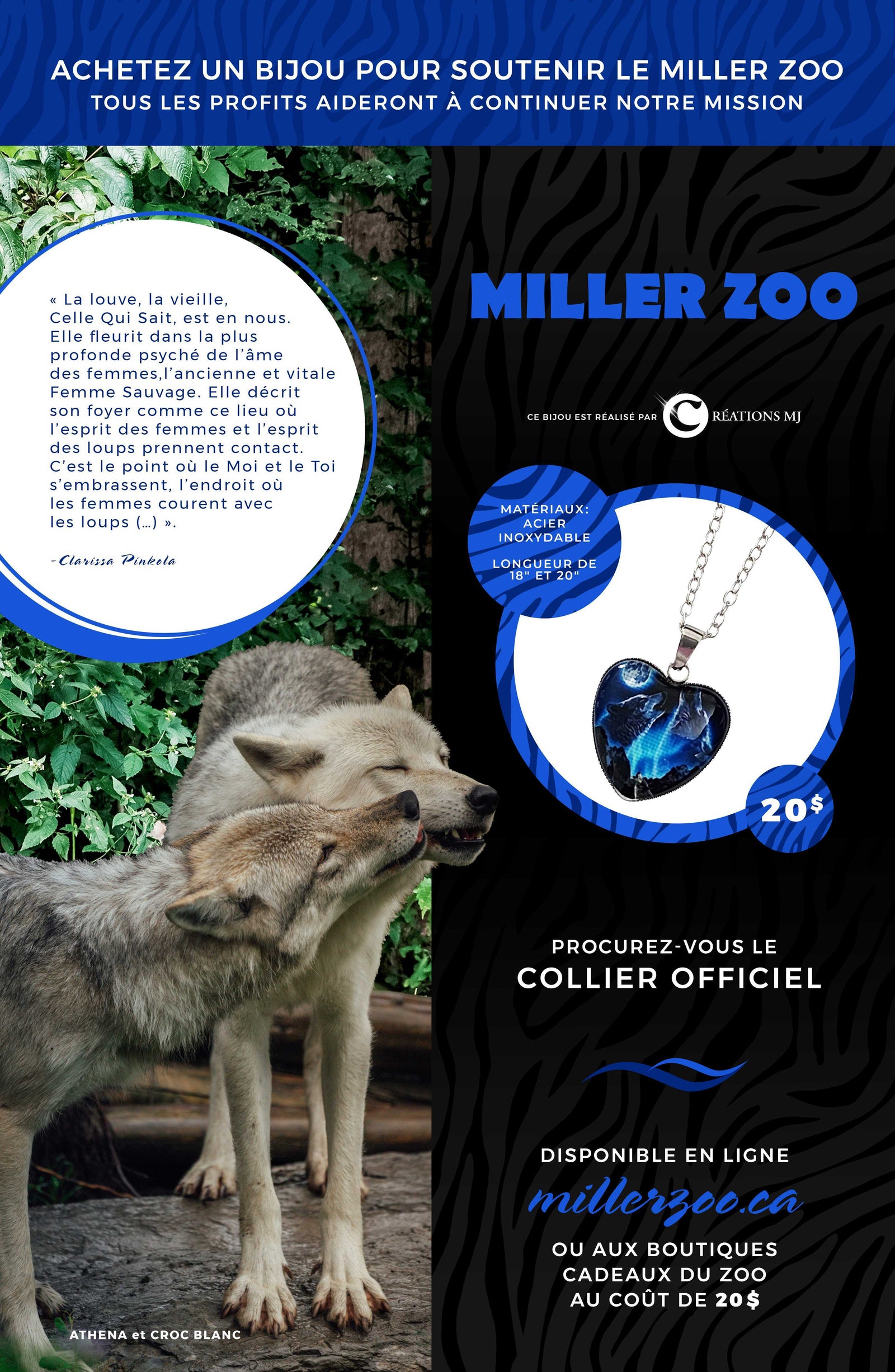 Pendentif Loup Hurlant